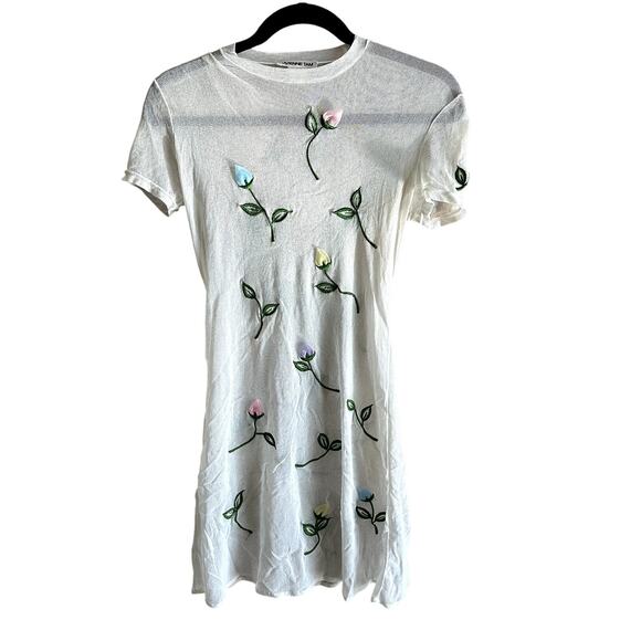 Vivienne Tam Vintage Mesh Floral Embroidered Mini Dress - Picture 1 of 5